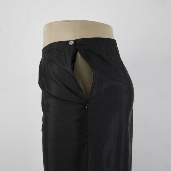 Sutton Studio $69 Sz 18 x 29 Black Unlined Button Closure 100% Silk Pant - Picture 12 of 16